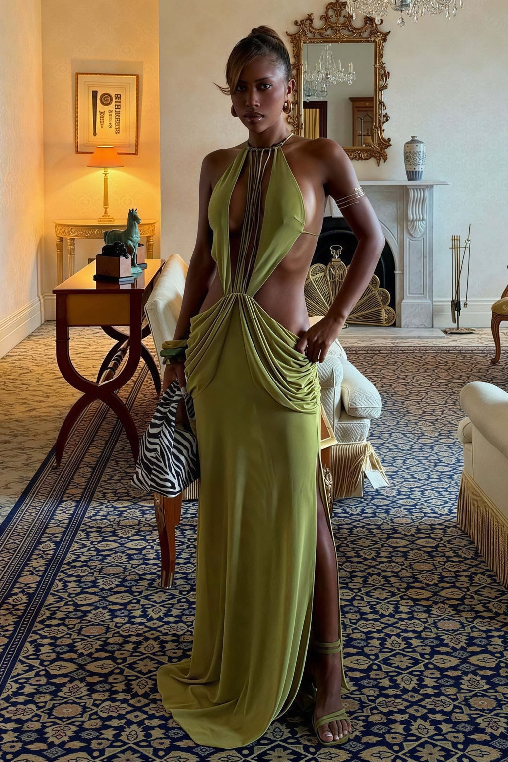 Hillary Beaded Halter Maxi Dress - Elegant Occasion Dress for Women - Image 2