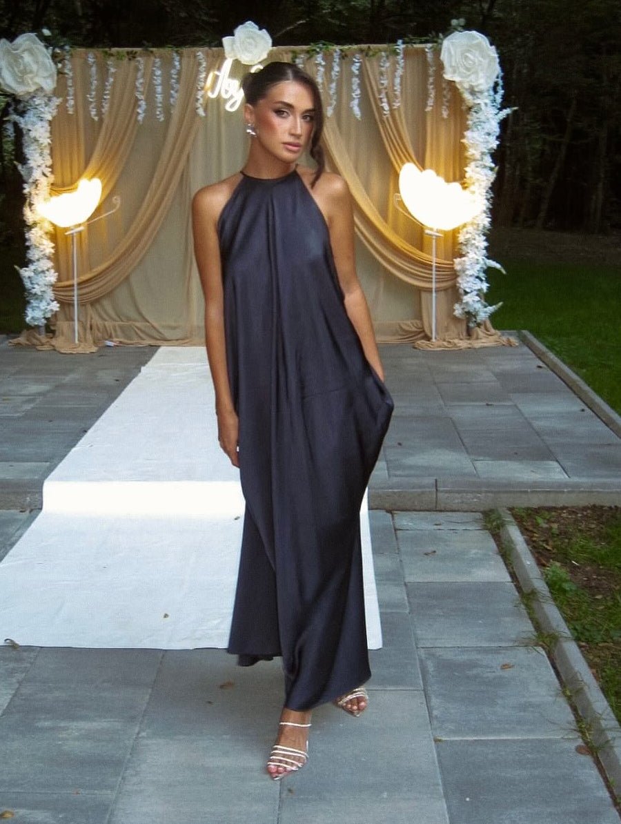 Indira Satin Halter Maxi Dress - Elegant Occasion Dress for Women - Image 4
