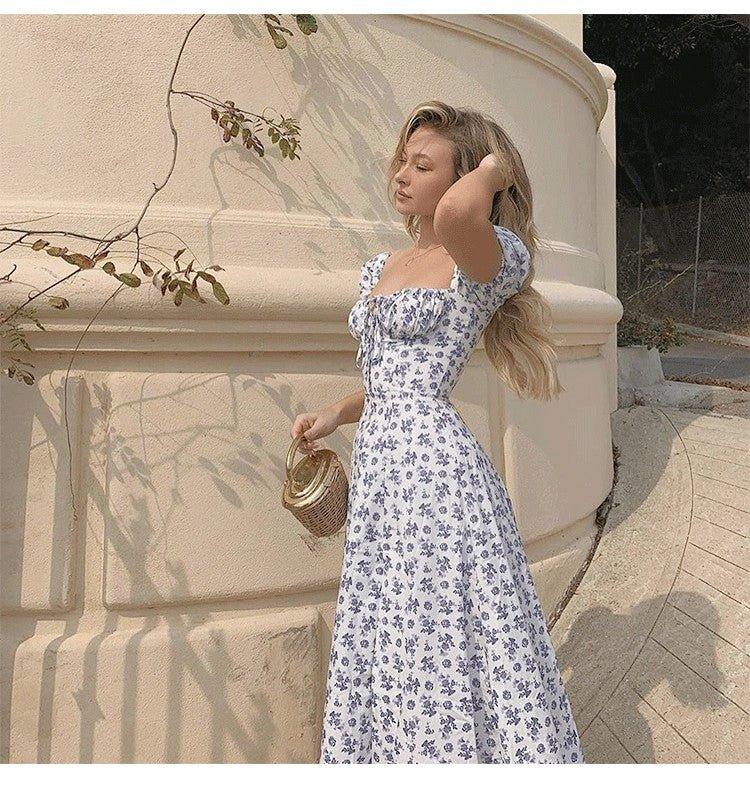 Lena Puff Sleeve Floral Midi Dress - Elegant Occasion Dress for Women - Image 3