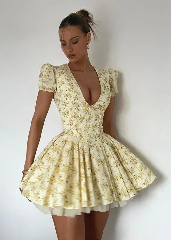 Iris V-Neck Mini Dress - Elegant Occasion Dress for Women - Image 6