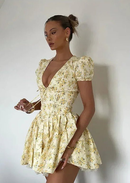 Iris V-Neck Mini Dress - Elegant Occasion Dress for Women - Image 8