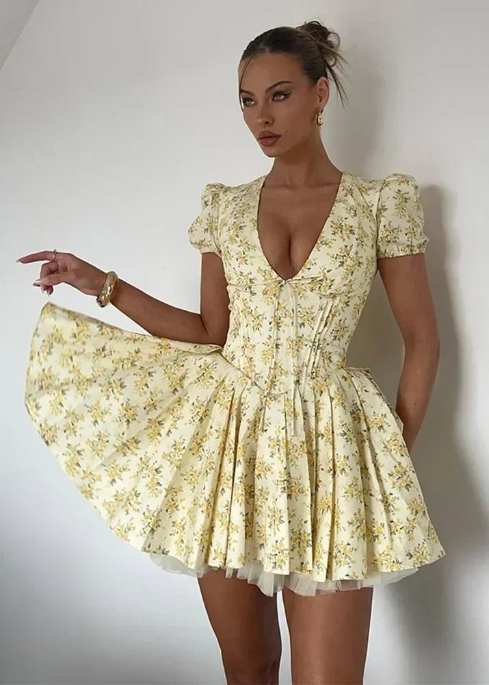Iris V-Neck Mini Dress - Elegant Occasion Dress for Women - Image 7