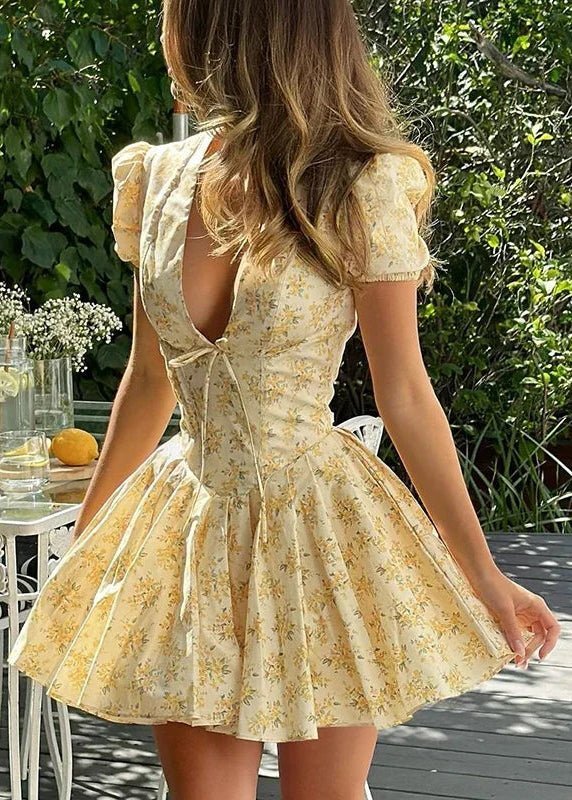 Iris V-Neck Mini Dress - Elegant Occasion Dress for Women - Image 3