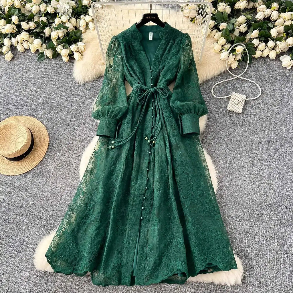 Beatrice Embroidered Pearl Midi Dress - Elegant Occasion Dress for Women - Image 6
