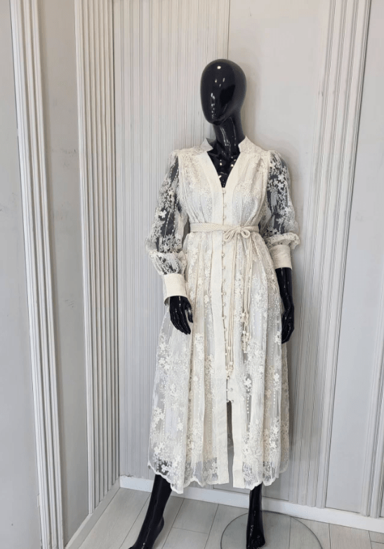 Beatrice Embroidered Pearl Midi Dress - Elegant Occasion Dress for Women - Image 3
