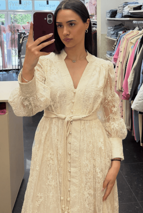 Beatrice Embroidered Pearl Midi Dress - Elegant Occasion Dress for Women - Image 2