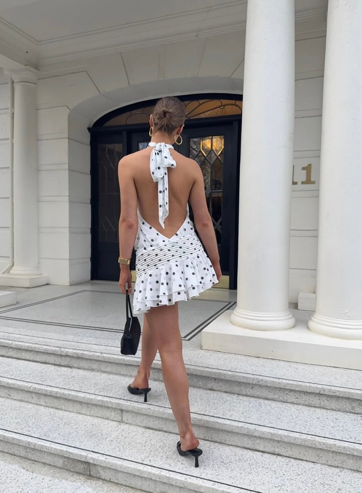 Lianna Polka Dot Halterneck Mini Dress - Elegant Occasion Dress for Women - Image 2