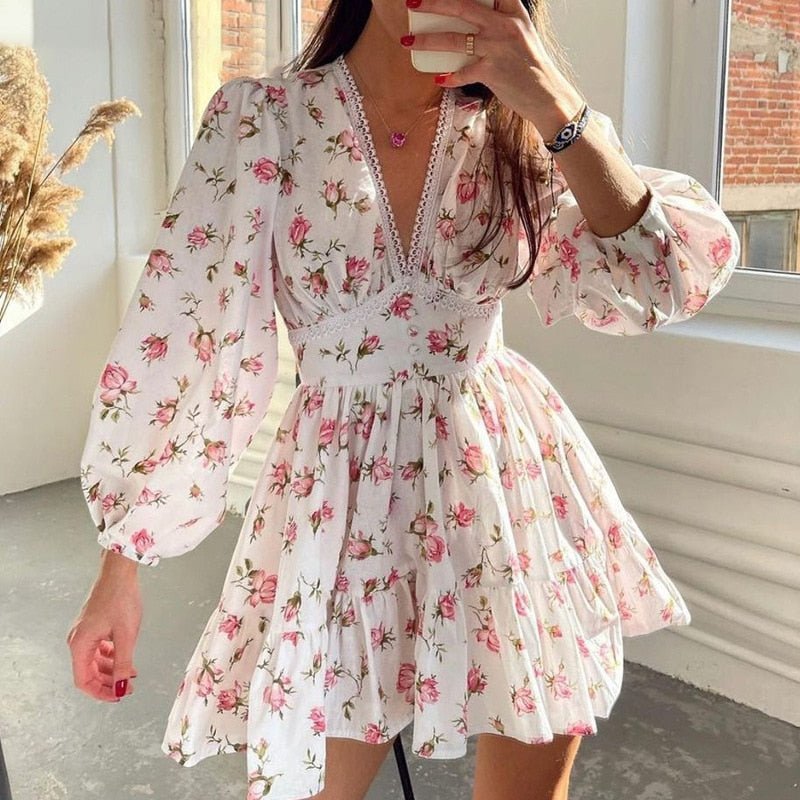Lottie Floral Lace Mini Dress - Elegant Occasion Dress for Women