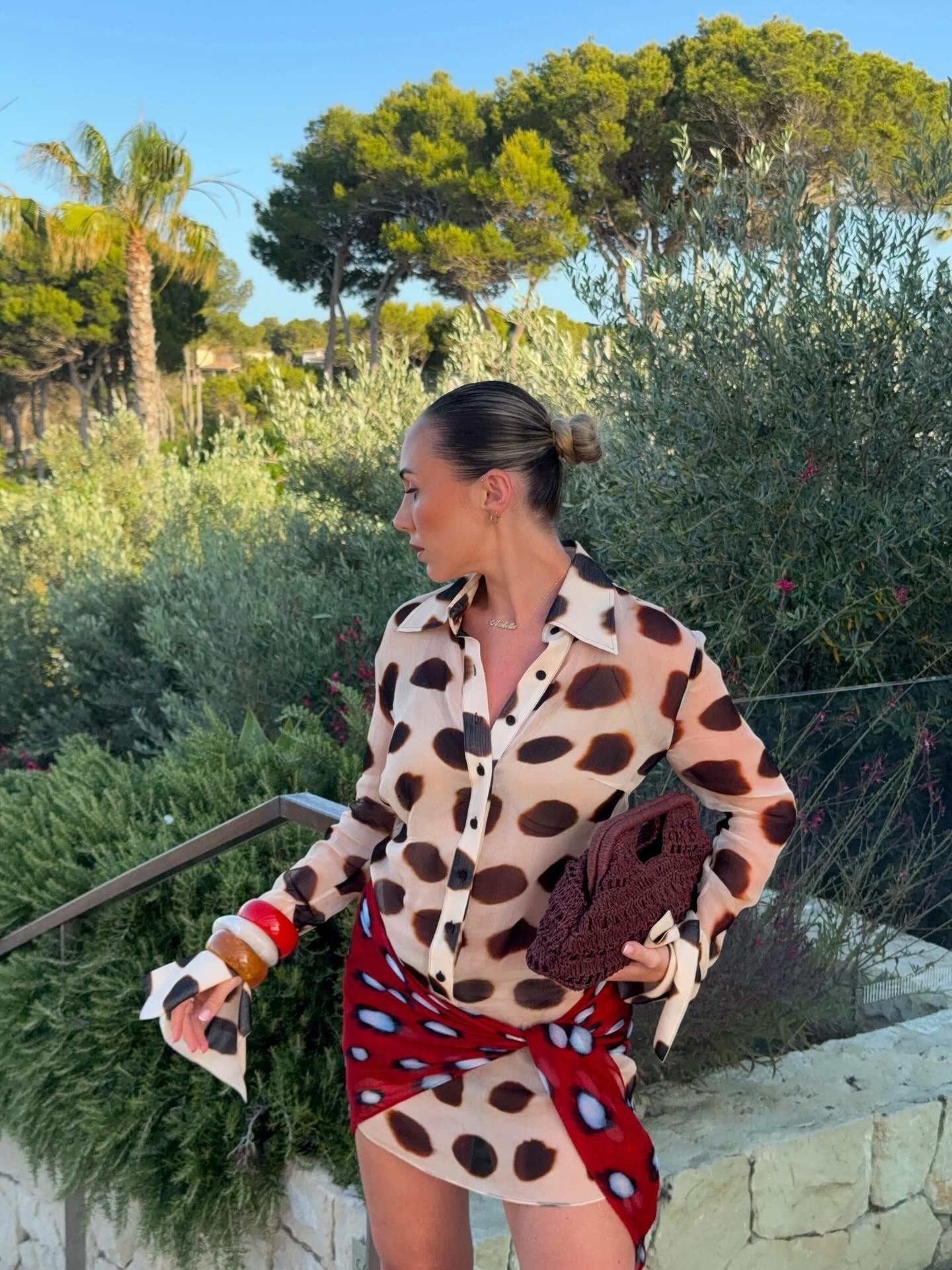 Margot Long Sleeve Leopard Print Shirt Dress - Versatile Scarf Neck Mini Dress - Image 9