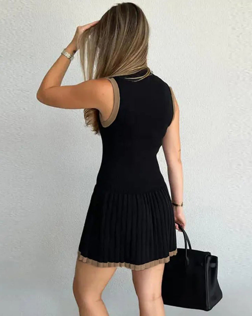 Alice Drop-Waist Contrast Knit Dress - Elegant Occasion Dress for Women - Image 10