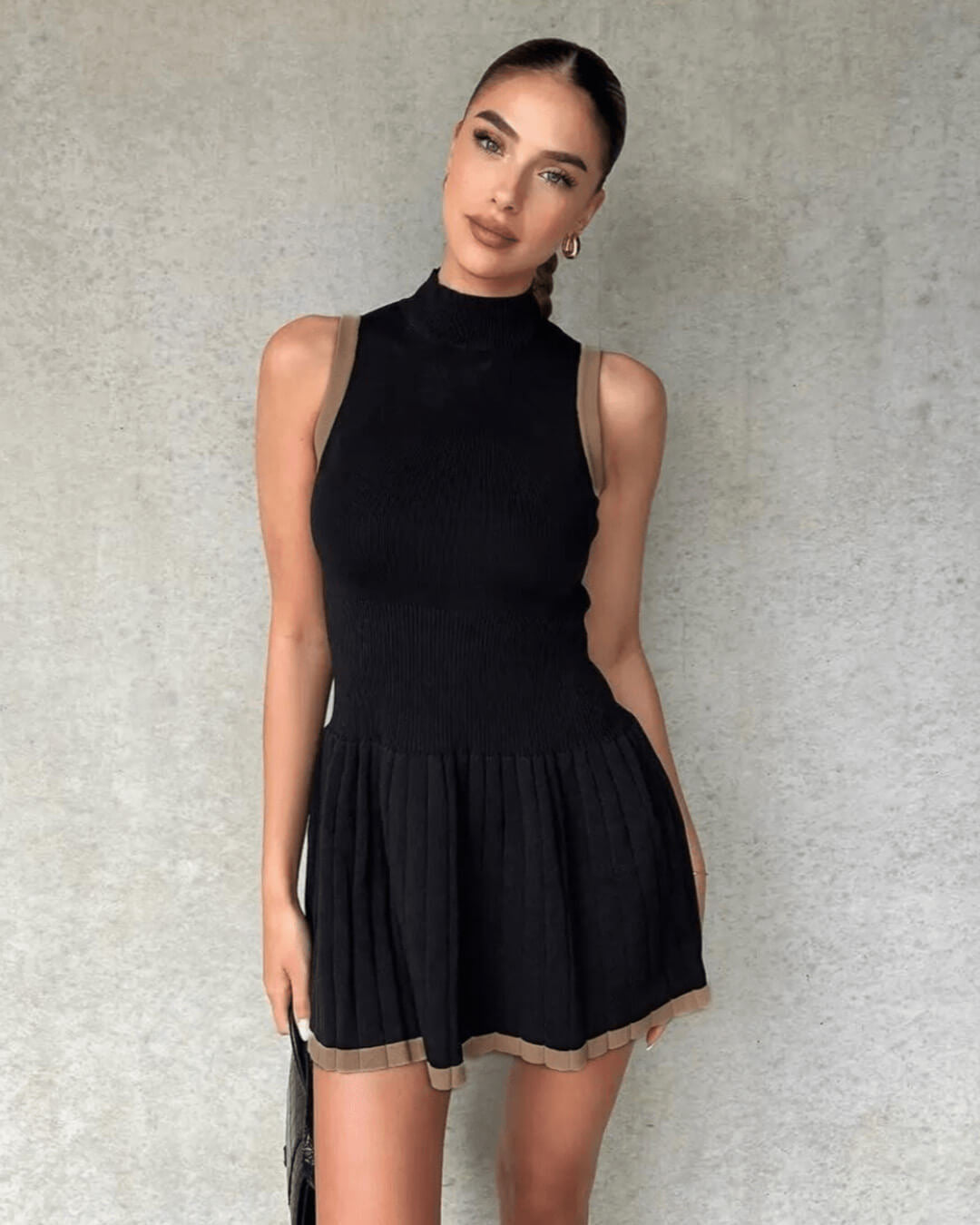 Alice Drop-Waist Contrast Knit Dress - Elegant Occasion Dress for Women - Image 7