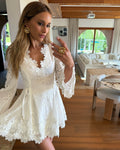 Ainoa Lace Side-Adjustable Mini Dress - Elegant Occasion Dress for Women