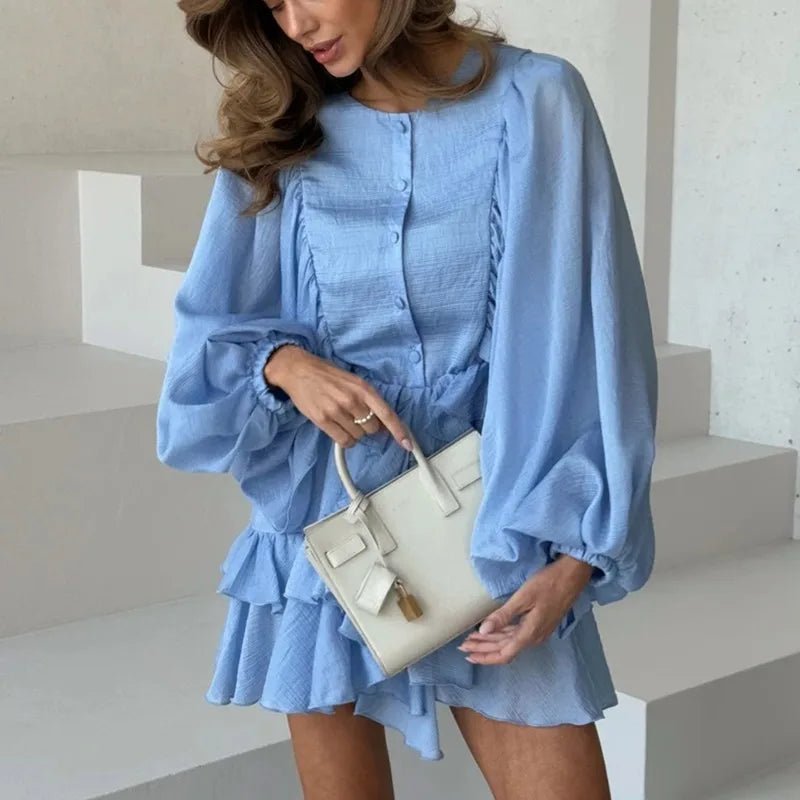 Marianna Pleated Ruffle Mini Dress - Elegant Occasion Dress for Women - Image 7
