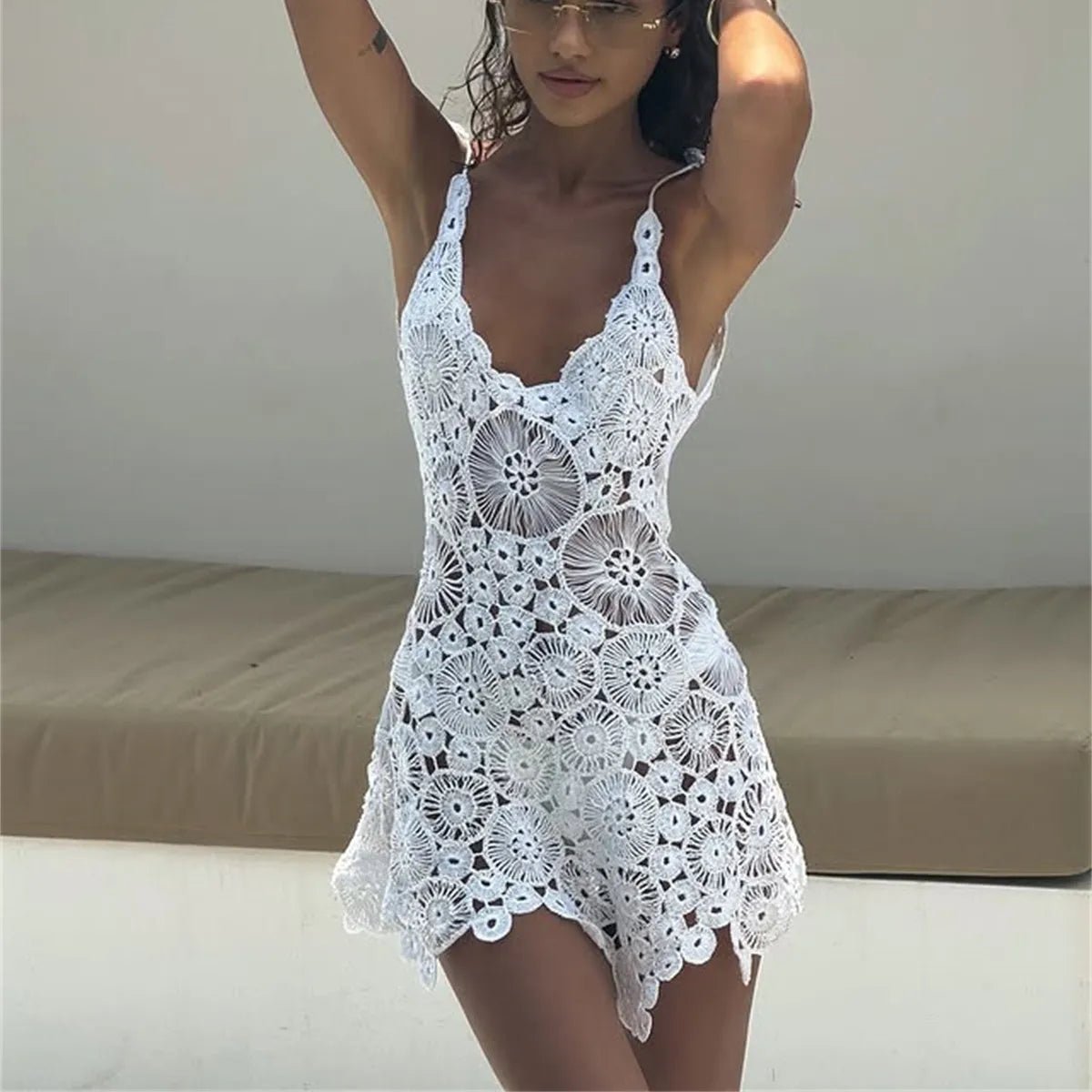 Marina Crochet Beach Dress - Elegant Occasion Dress for Women - Image 3