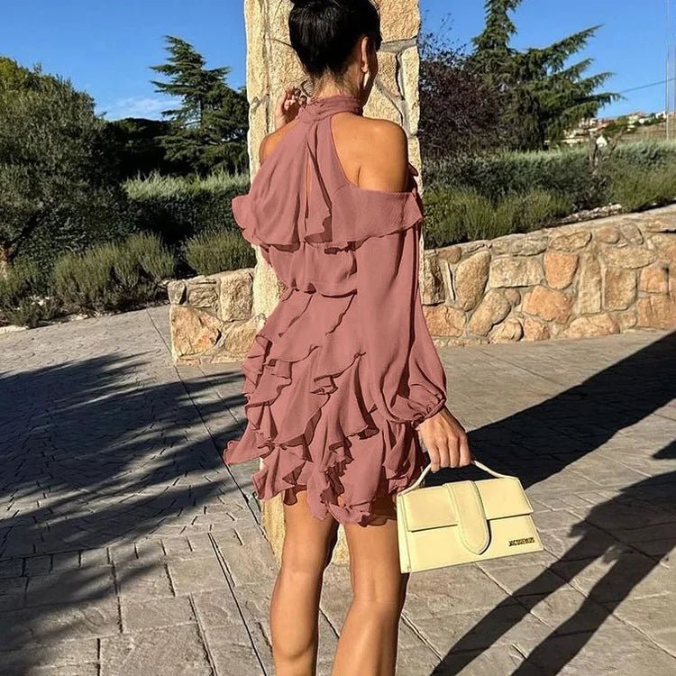 Maureen Halter Tiered Mini Dress - Elegant Occasion Dress for Women - Image 4