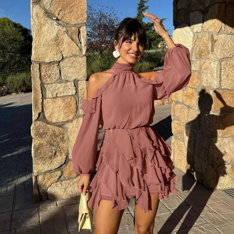 Maureen Halter Tiered Mini Dress - Elegant Occasion Dress for Women - Image 2