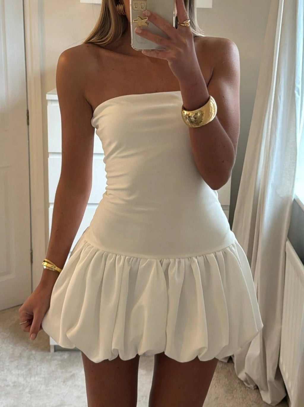 Maurie Drop-Waist Bubble-Hem Dress - Elegant Occasion Dress for Women - Image 3