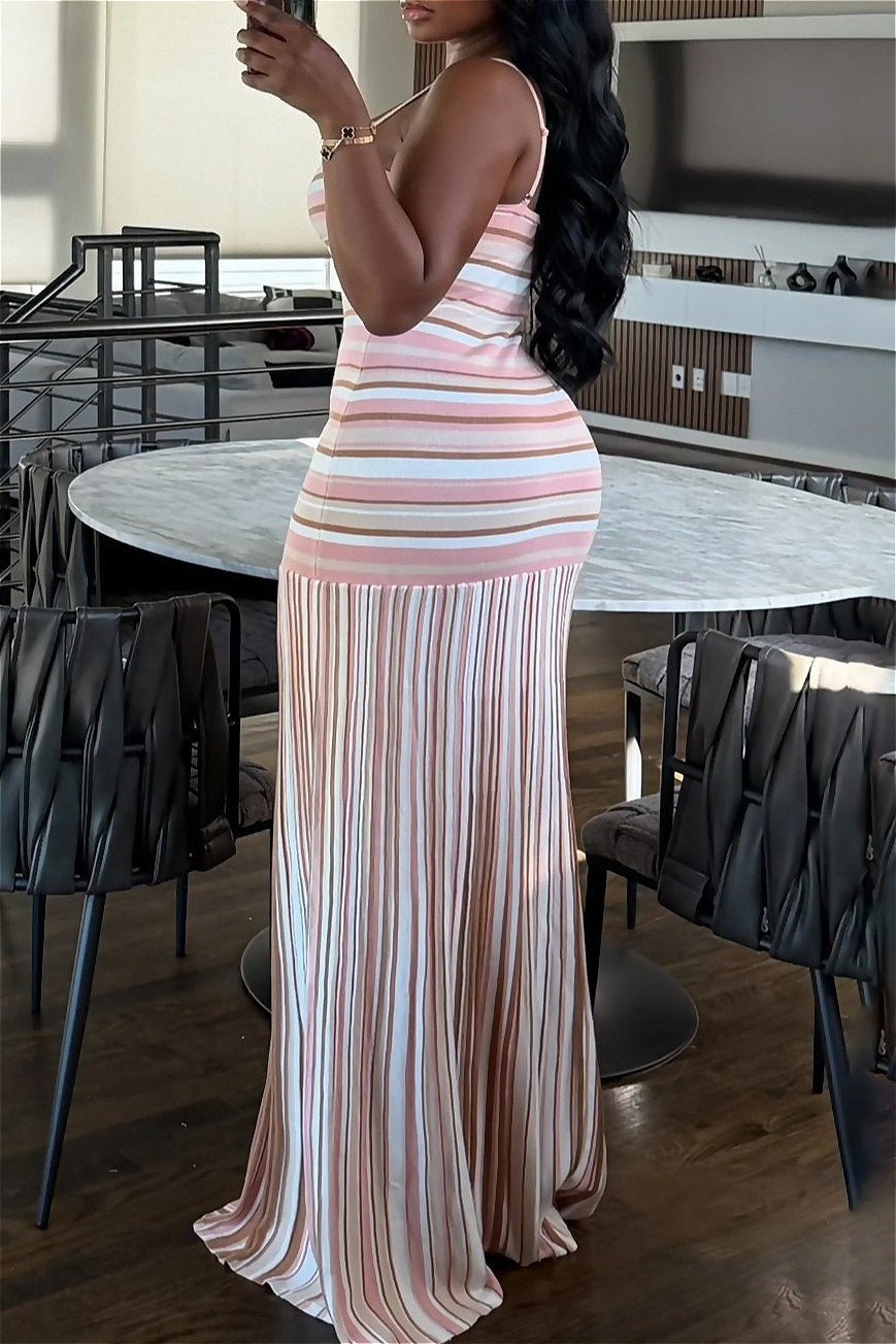 Ellie Color Block Backless Maxi Dress - Elegant Occasion Dress for Women - Image 6