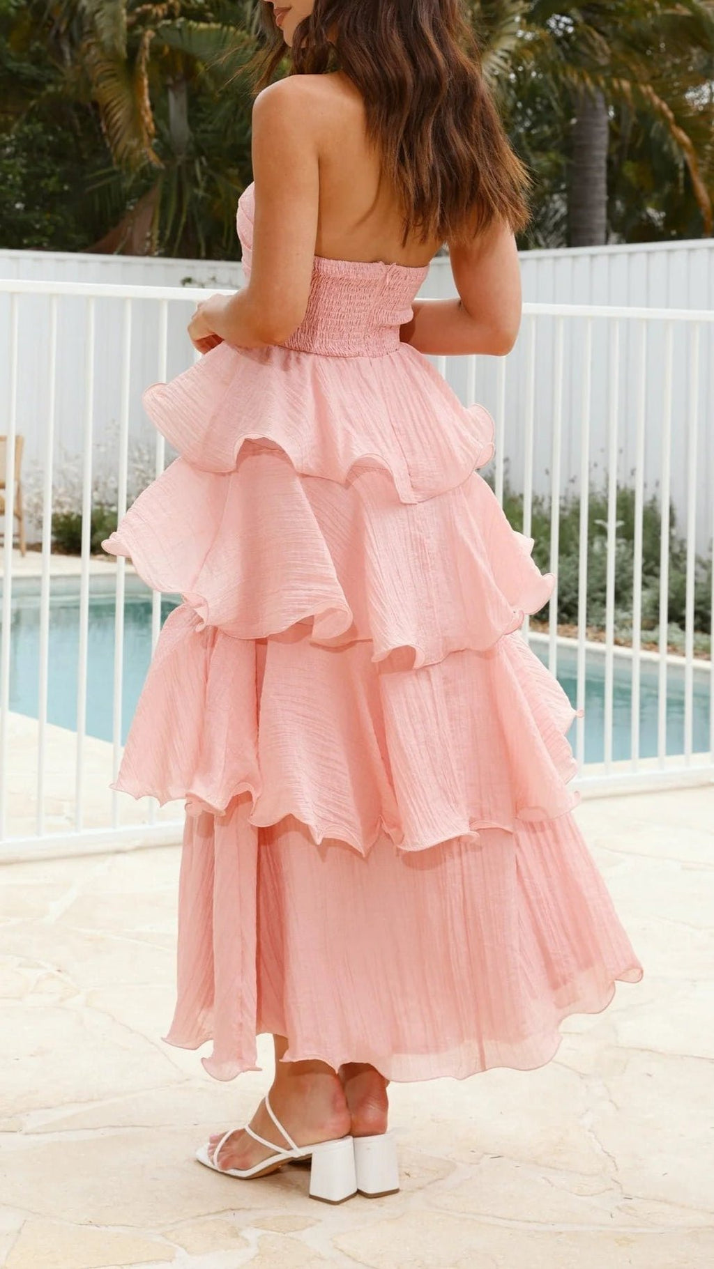 Miranda Strapless Ruffled Layer Dress - Elegant Occasion Dress for Women - Image 2