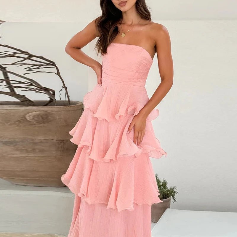 Miranda Strapless Ruffled Layer Dress - Elegant Occasion Dress for Women