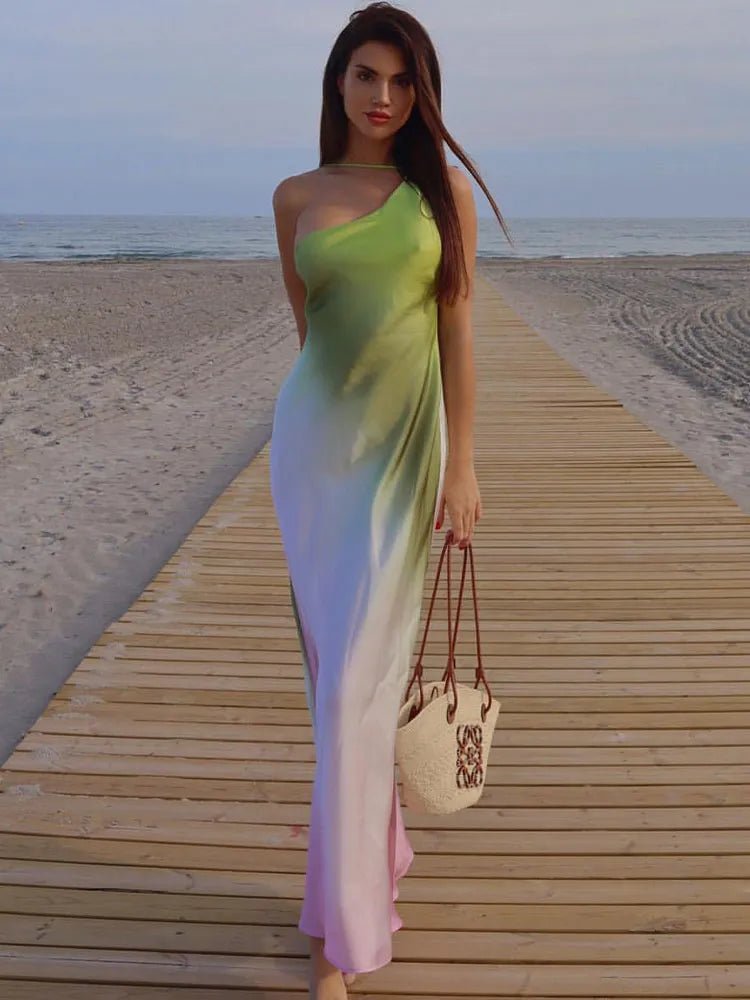 Helena Asymmetric Off-Shoulder Dress - Elegant Occasion Dress for Women - Image 3