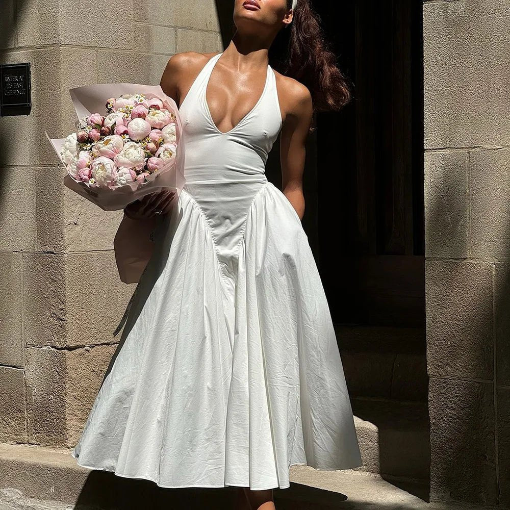 Julie Halter Neck Dress - Elegant Occasion Dress for Women - Image 15