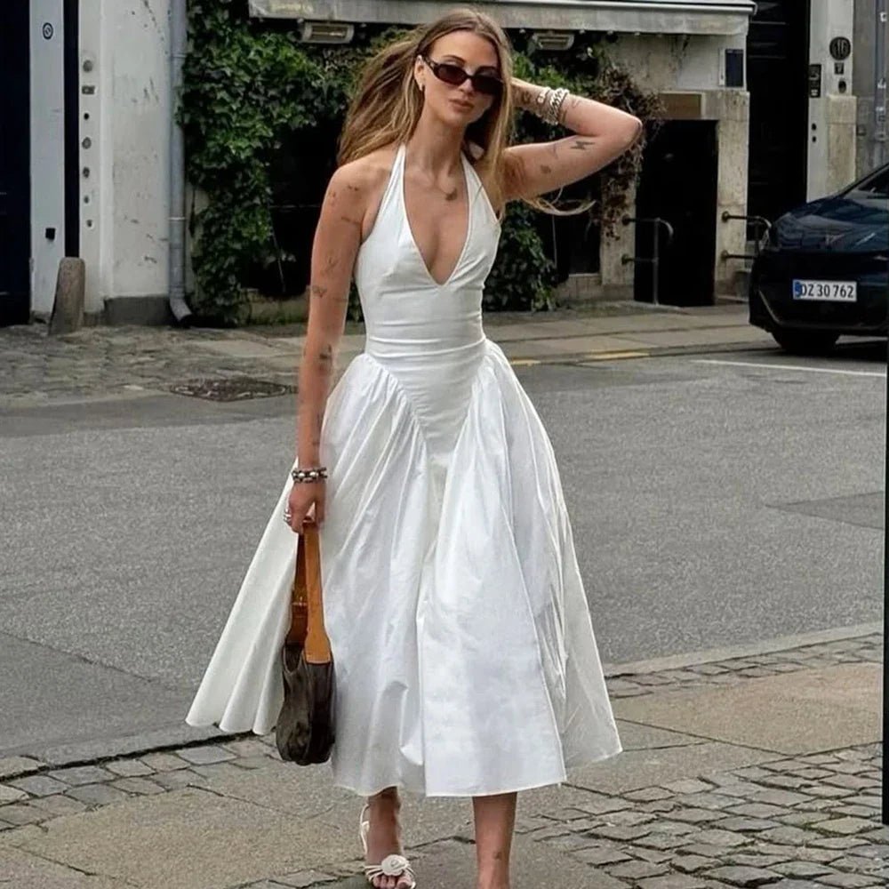 Julie Halter Neck Dress - Elegant Occasion Dress for Women - Image 7