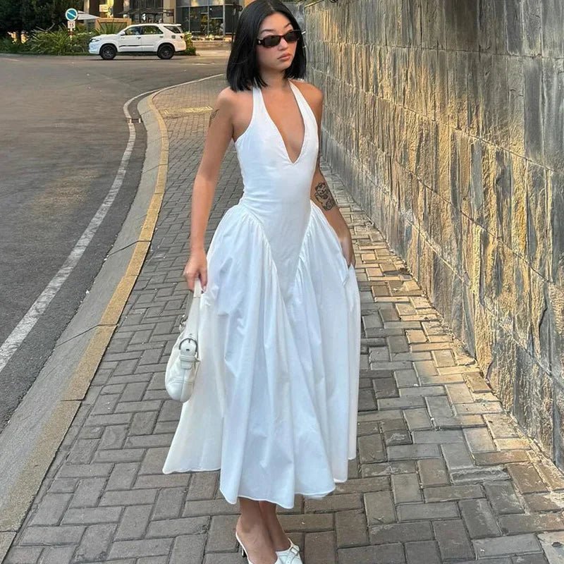 Julie Halter Neck Dress - Elegant Occasion Dress for Women - Image 5