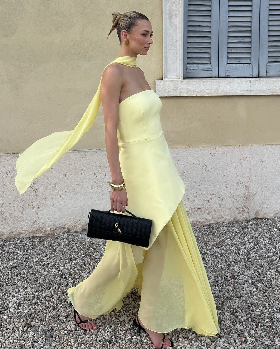 Ophelia Asymmetric Sheer Maxi Dress - Elegant Occasion Dress for Women - Image 4