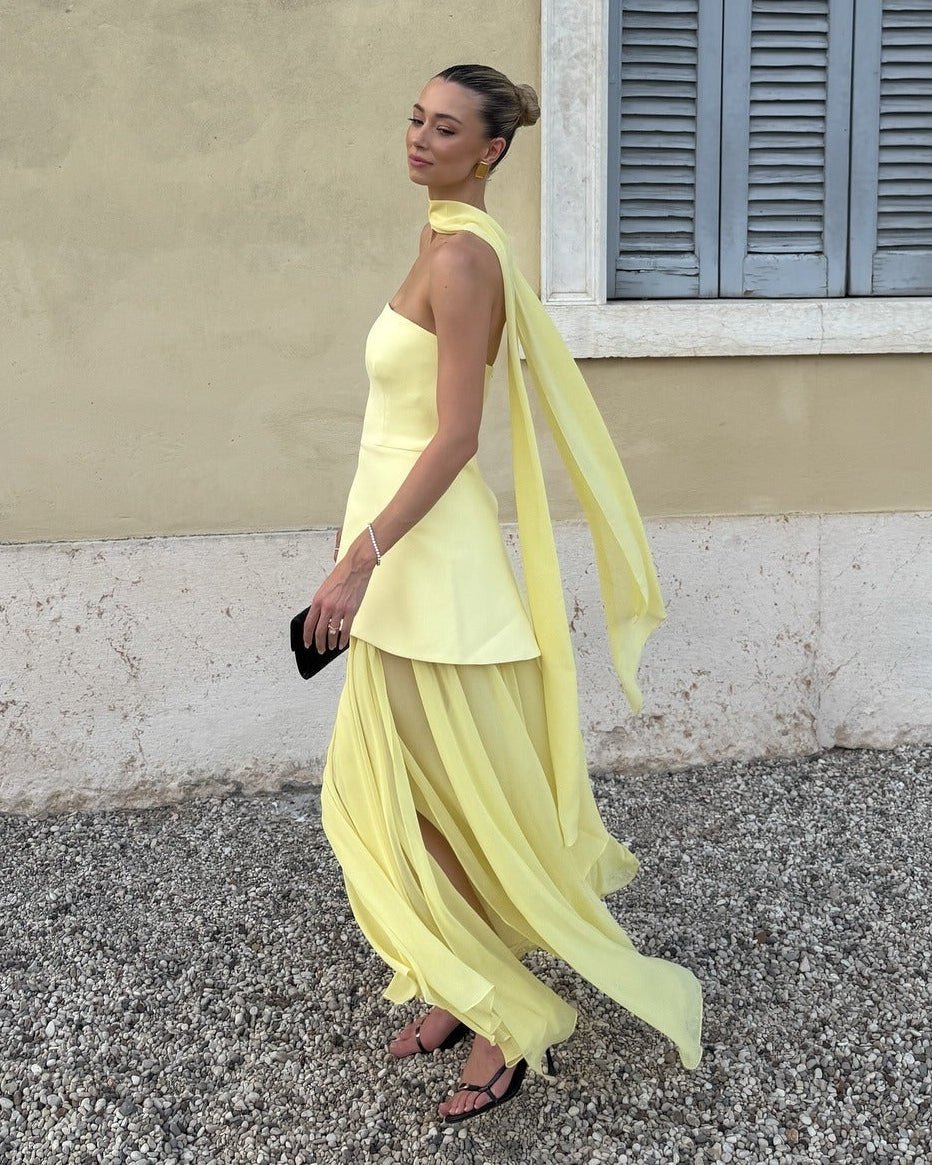 Ophelia Asymmetric Sheer Maxi Dress - Elegant Occasion Dress for Women - Image 6