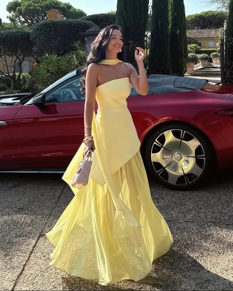Ophelia Asymmetric Sheer Maxi Dress - Elegant Occasion Dress for Women
