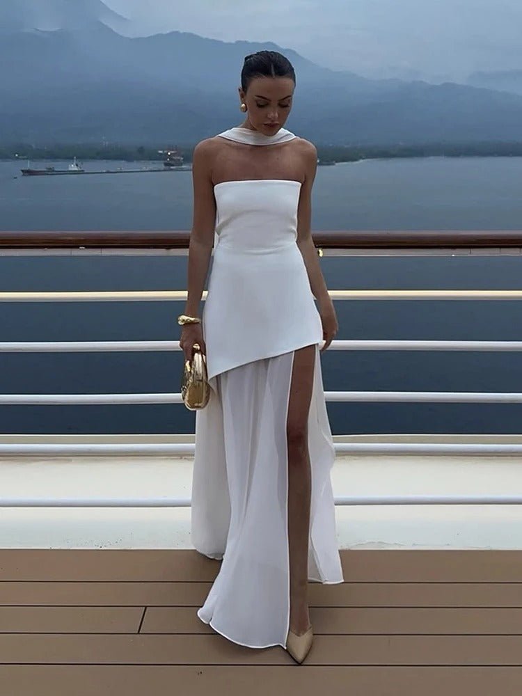 Ophelia Asymmetric Sheer Maxi Dress - Elegant Occasion Dress for Women - Image 10
