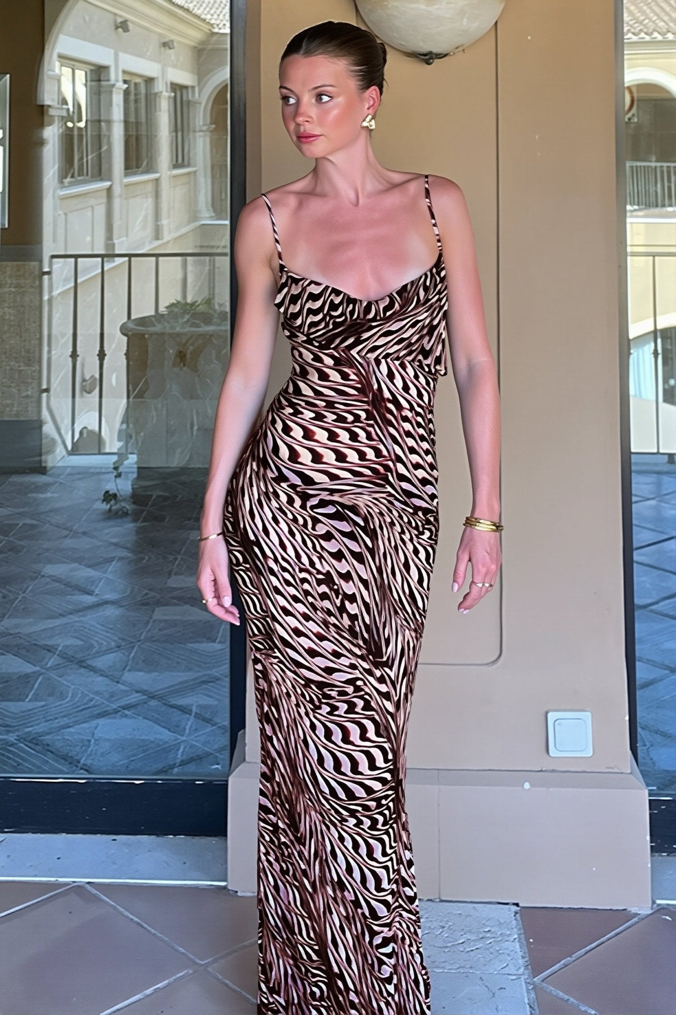 Reina Cowl Neck Slip Maxi Dress - Elegant Occasion Dress for Women - Image 5