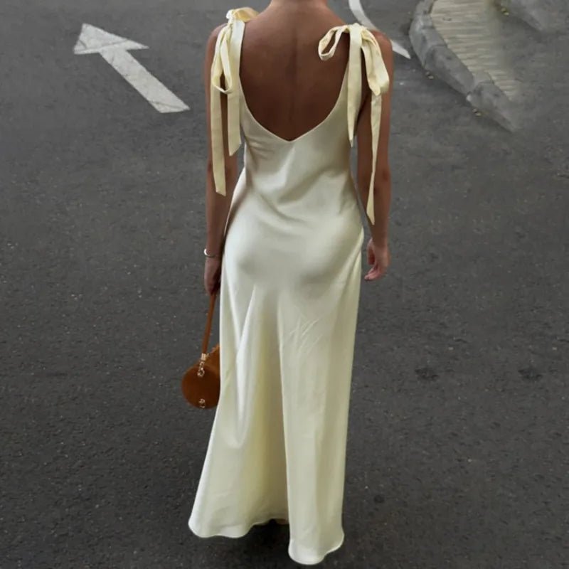 Sienna Satin Tie Strap Maxi Dress - Elegant Occasion Dress for Women - Image 4