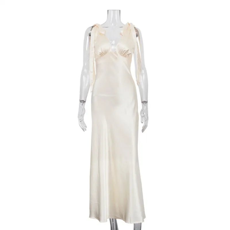 Sienna Satin Tie Strap Maxi Dress - Elegant Occasion Dress for Women - Image 6