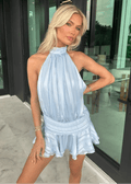 Lola Striped Halter Open Back Mini Dress - Elegant Occasion Dress for Women