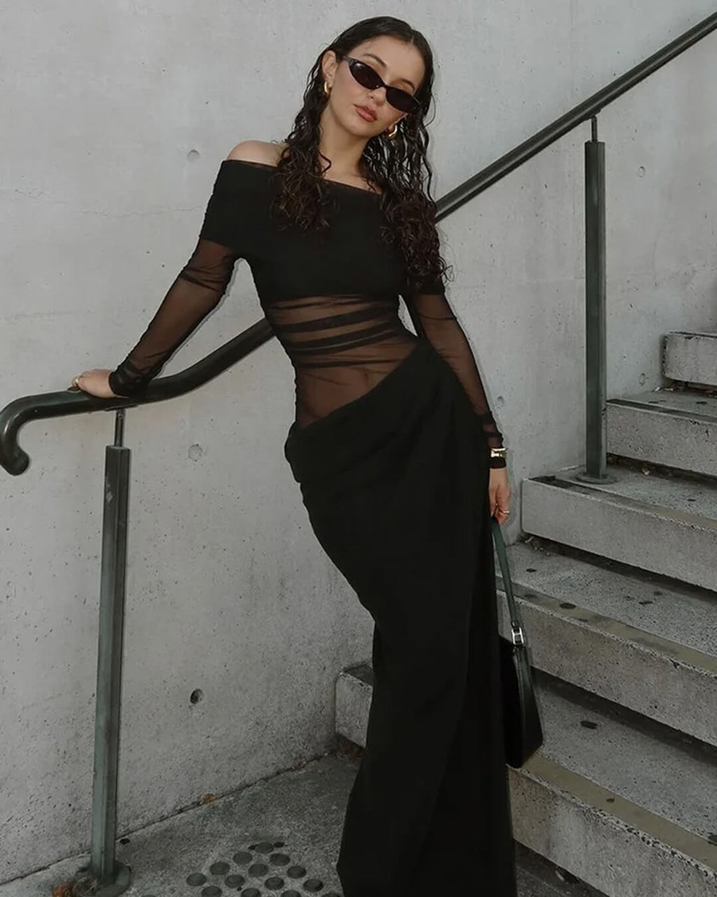 Shiela Ruched Mesh Maxi Dress - Elegant Occasion Dress for Women - Image 6
