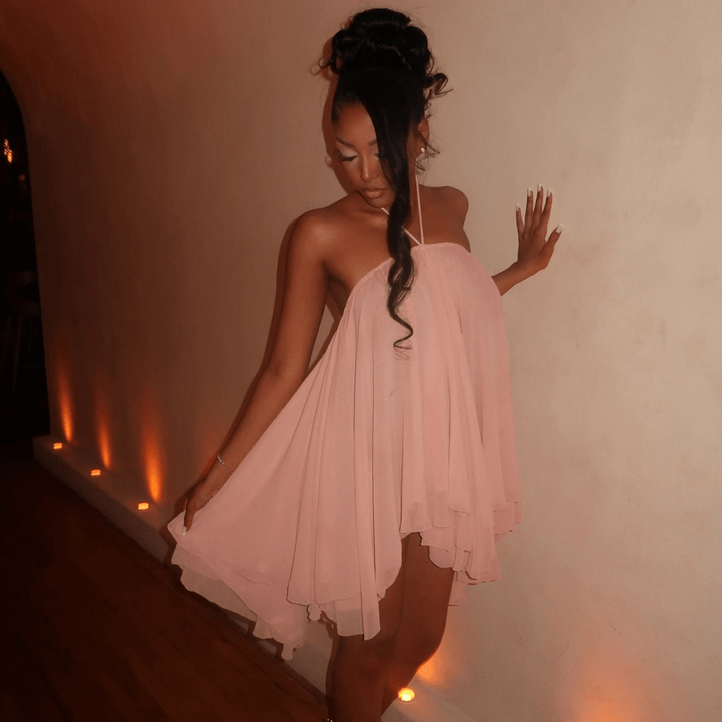 Sienna Backless Halter Mini Dress for Women - Sleeveless Party Dress - Image 7