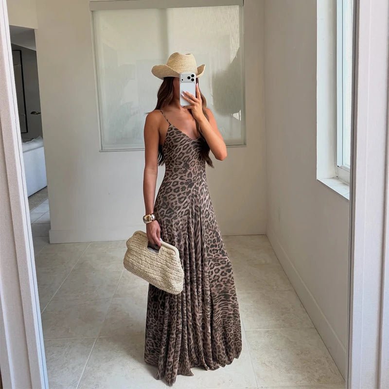 Sienna Leopard Print Strap Maxi Dress - Elegant Occasion Dress for Women - Image 9