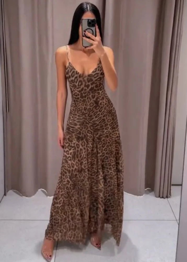 Sienna Leopard Print Strap Maxi Dress - Elegant Occasion Dress for Women - Image 10