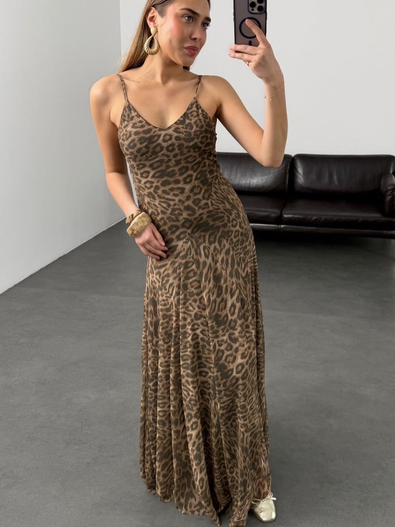Sienna Leopard Print Strap Maxi Dress - Elegant Occasion Dress for Women - Image 6