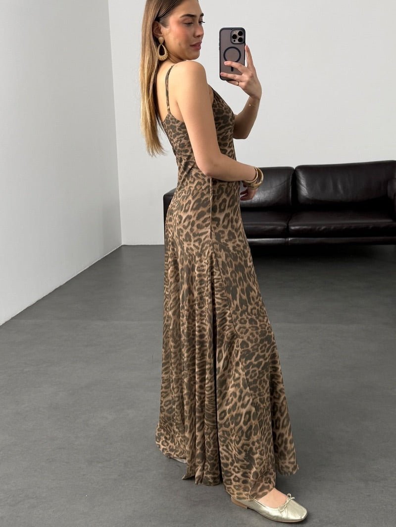 Sienna Leopard Print Strap Maxi Dress - Elegant Occasion Dress for Women - Image 5
