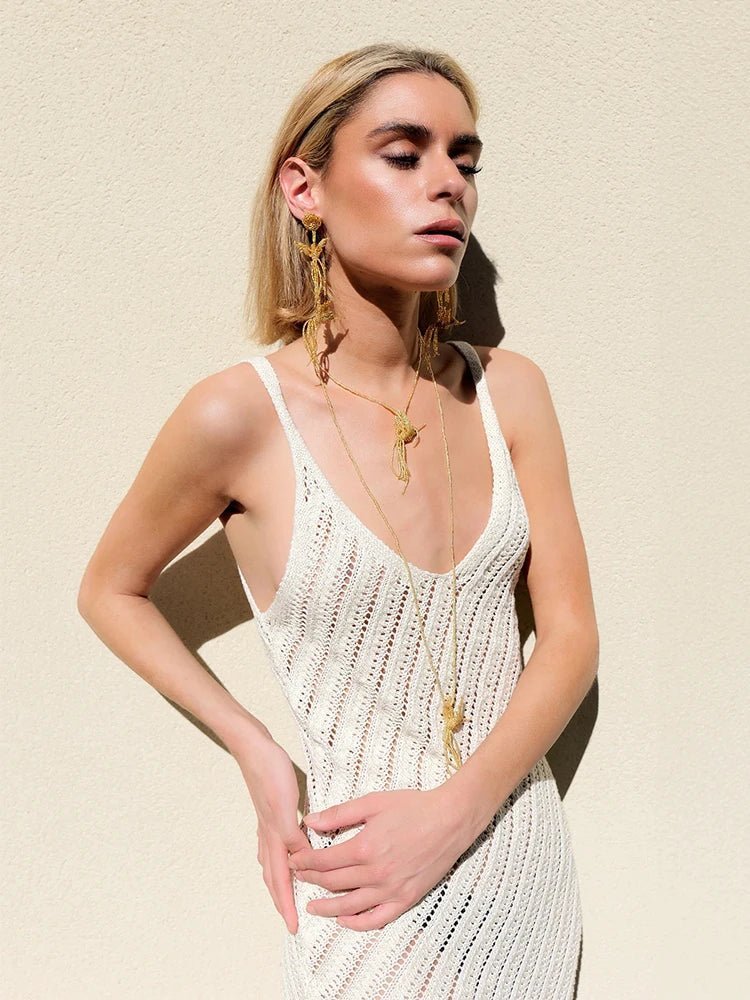 Airien Mesh Cut-Out Beach Maxi Dress - Elegant Occasion Dress for Women - Image 4