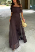 Sienna Off-Shoulder Ruched Maxi Dress - Women's Evening Formal Dress - Image 2