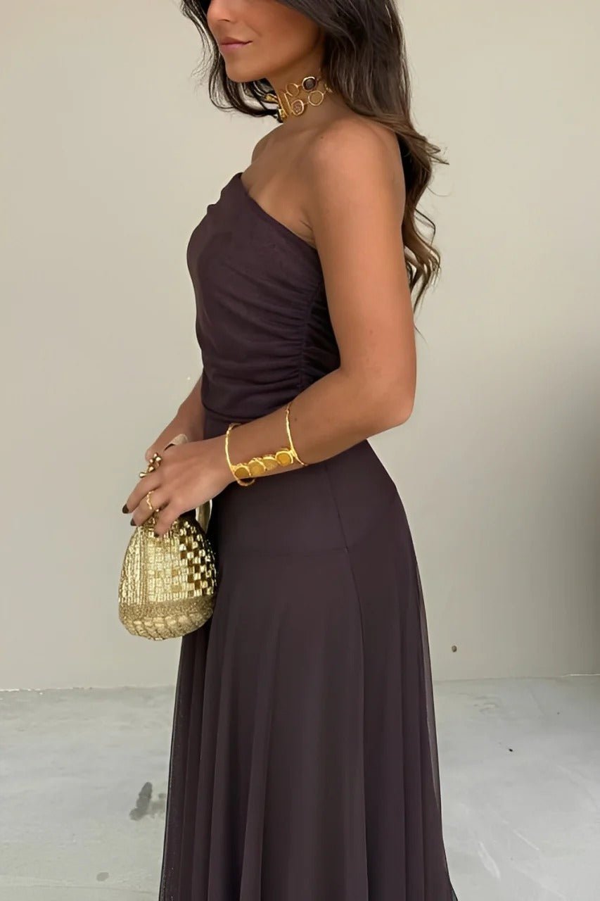 Sienna Off-Shoulder Ruched Maxi Dress - Women's Evening Formal Dress - Image 10