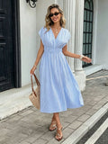 Jessica Striped Empire Maxi Dress - Elegant Occasion Dress for Women - Image 2