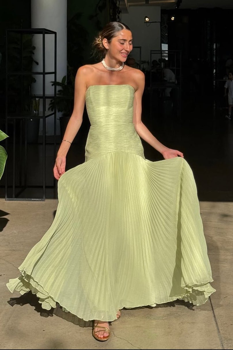 Skyla Elegant Strapless Drop Waist Maxi Dress - Flowy Summer Wedding Guest Gown - Image 2