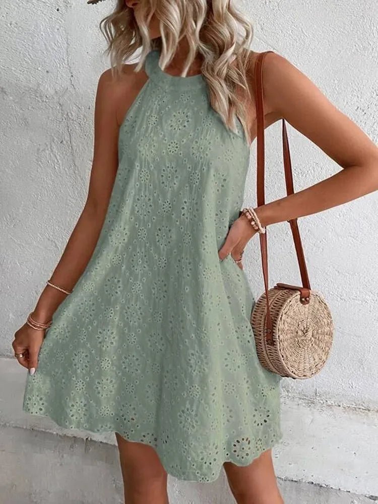 Sofia Bohemian Eyelet Embroidered Mini Dress - Elegant Occasion Dress for Women - Image 6