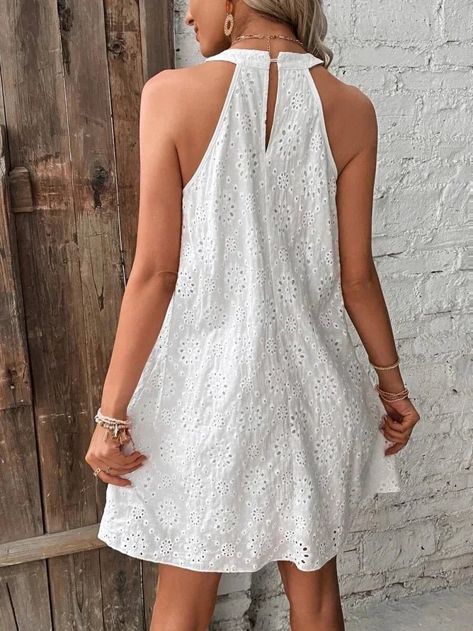 Sofia Bohemian Eyelet Embroidered Mini Dress - Elegant Occasion Dress for Women - Image 2