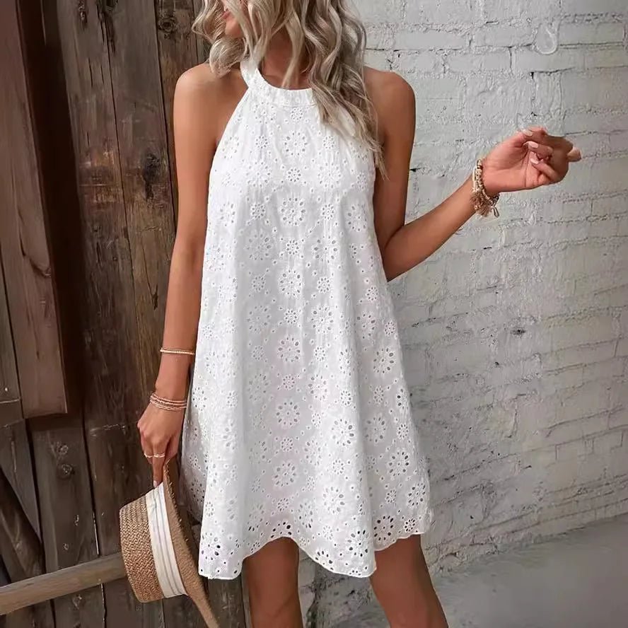 Sofia Bohemian Eyelet Embroidered Mini Dress - Elegant Occasion Dress for Women